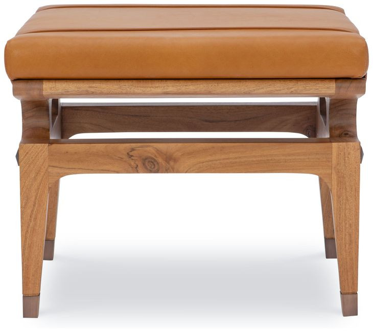 Saddle Back Orange Rectangular Ottoman