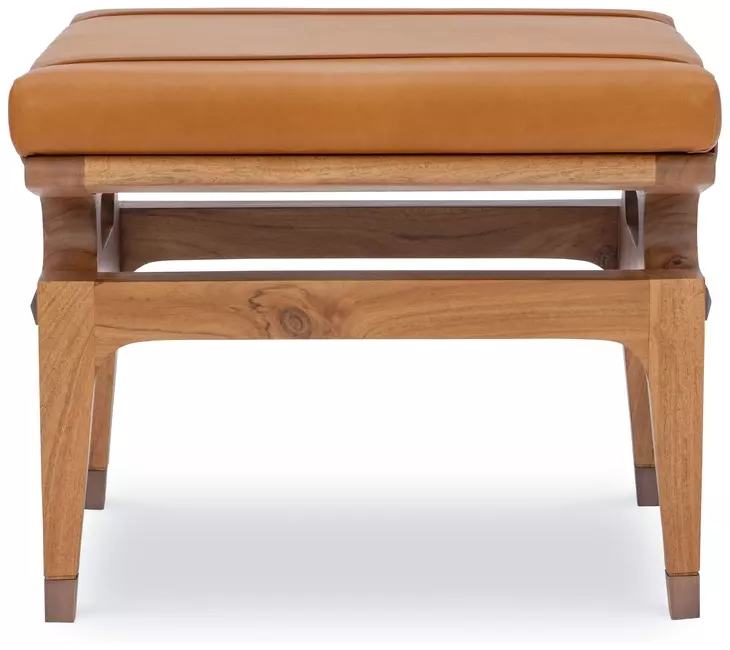 Saddle Back Orange Rectangular Ottoman