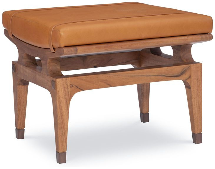 Saddle Back Orange Rectangular Ottoman