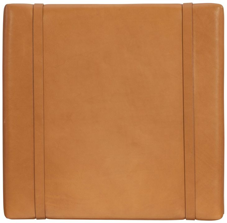 Saddle Back Orange Rectangular Ottoman