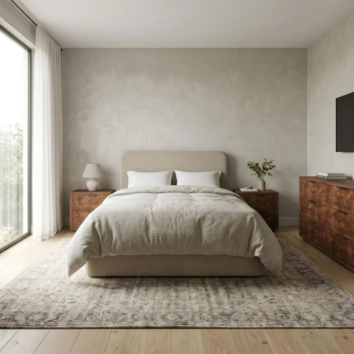 Dawson Light Gray California King Upholstered Platform Bed