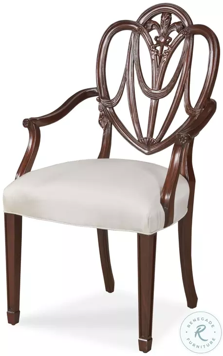 Heart Pearl Silk Arm Chair