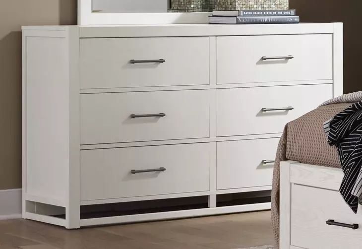 Lodge and Loft Soft White 6 Drawer Dresser