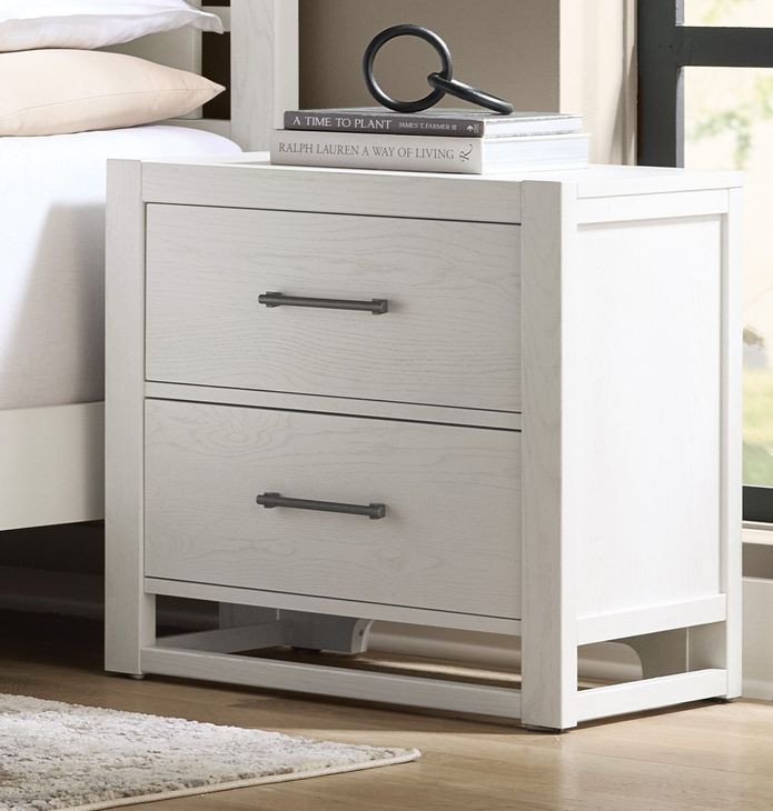 Lodge and Loft Soft White 2 Drawer Nightstand