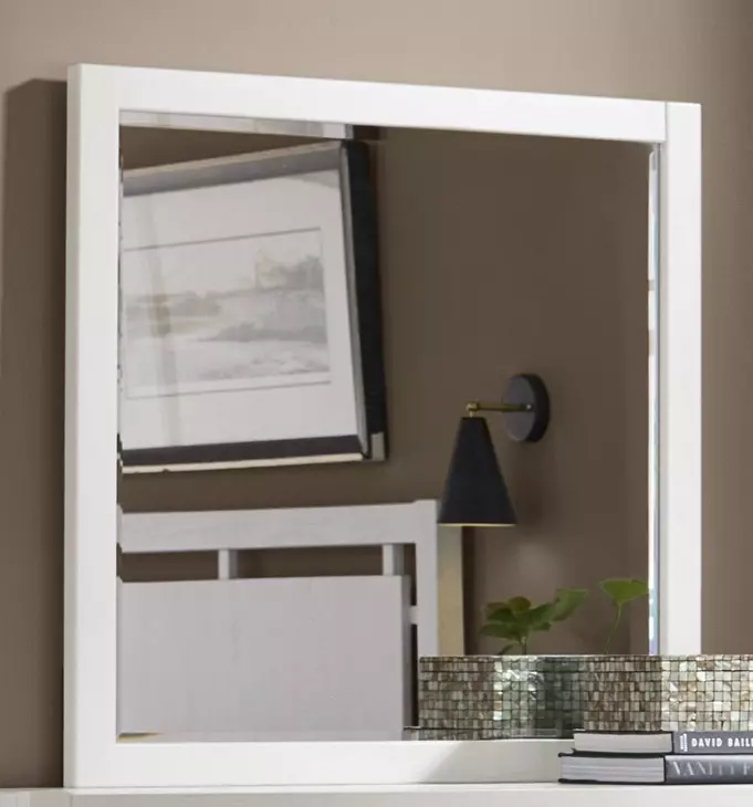 Lodge and Loft Soft White Square Dresser Mirror