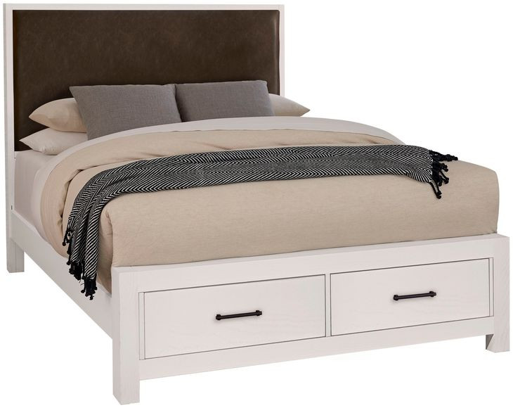 Lodge and Loft Brown Performance Fabric Queen Upholstered Storage Panel Bed