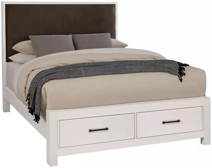 Lodge and Loft Brown Performance Fabric Queen Upholstered Storage Panel Bed