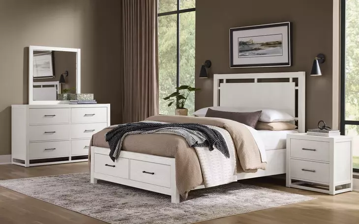 Lodge and Loft Soft White 2 Drawer Nightstand