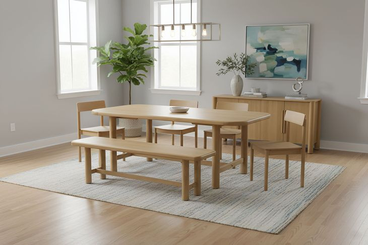 Hudson Light Oak Rectangular Dining Room Set