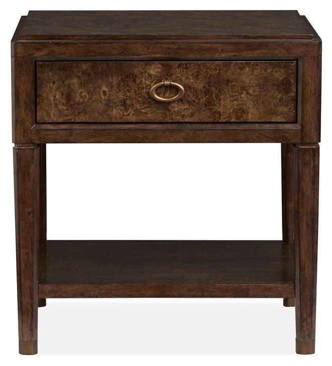 Timberlyn Espresso 1 Drawer Open Nightstand with USB Charging