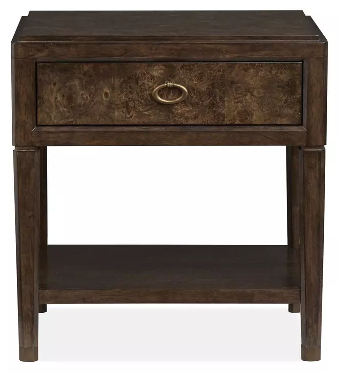 Timberlyn Espresso 1 Drawer Open Nightstand with USB Charging