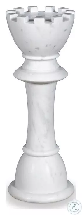 White Marble King Chess Table
