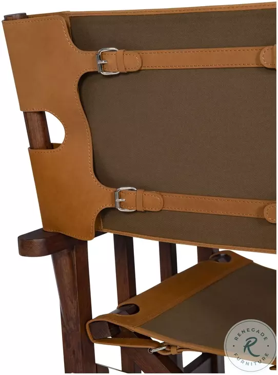 Felix Camel Leather And Olive Canvas Camp Chair