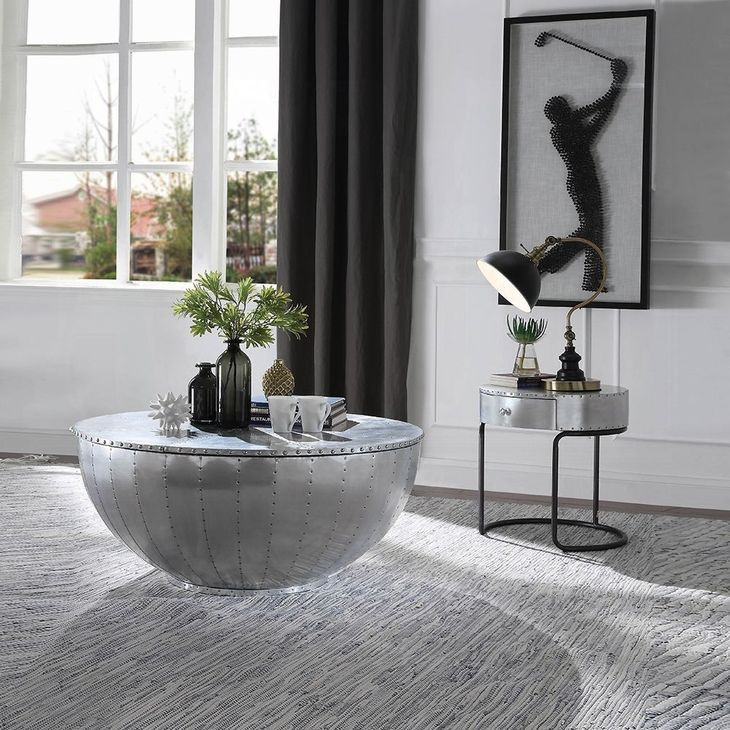 Brancaster Silver Round End Table