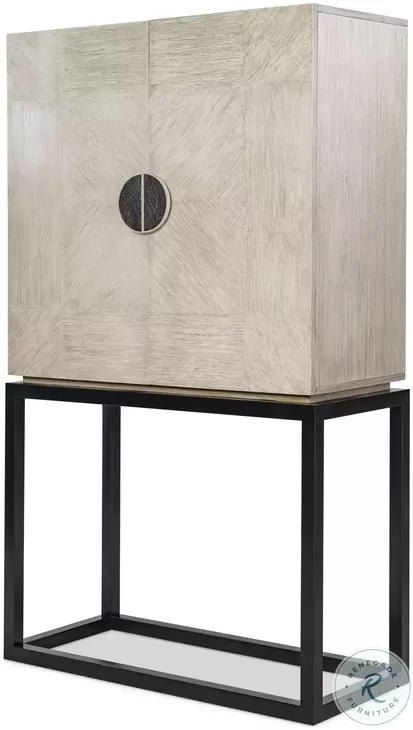 Alistar Cerused Oak And Metal Bar Cabinet