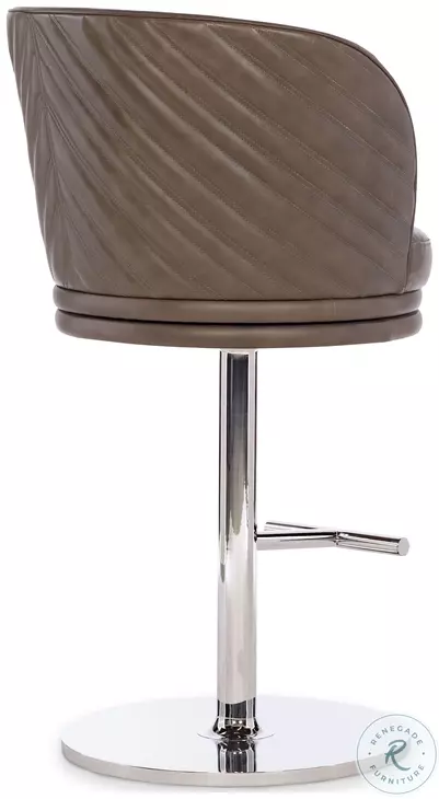 Leo Warm Grey Leather Counter Height Stool