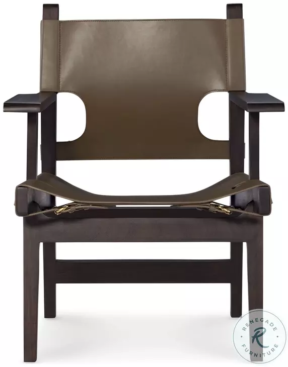 Milo Olive Leather Camp Chair