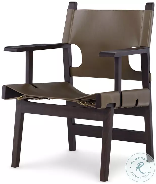 Milo Olive Leather Camp Chair