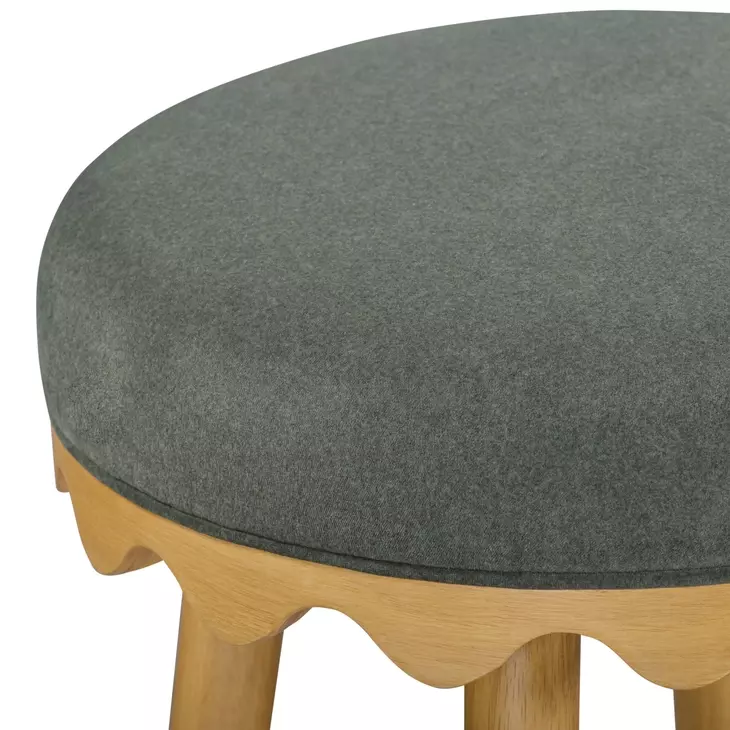 Oodle Green Performance Vegan Mohair Upholstered Counter Height Stool