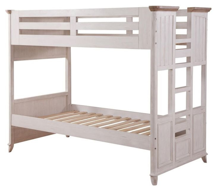 Beach Comber Weathered White and Sand Twin Bunk Bed