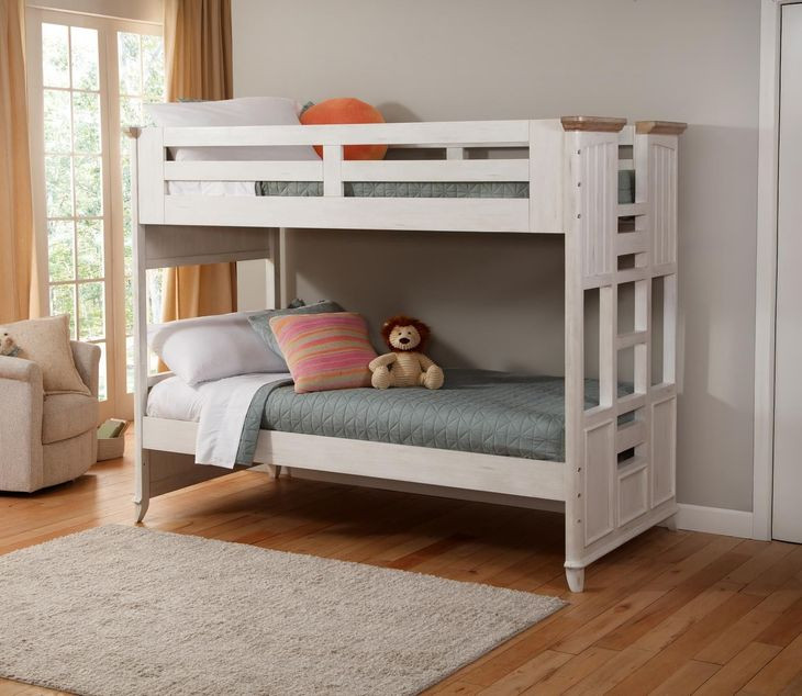Beach Comber Weathered White and Sand Twin Bunk Bed