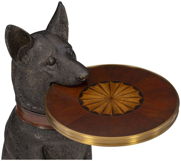 Corgi Brown Round Accent Table