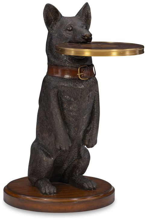 Corgi Brown Round Accent Table