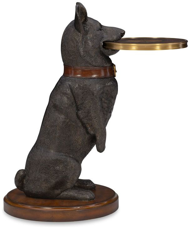 Corgi Brown Round Accent Table