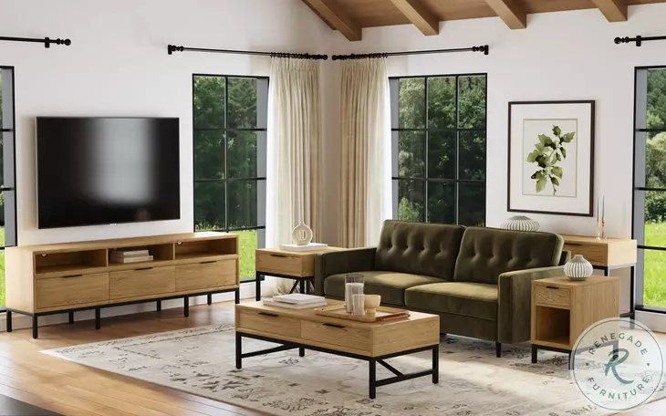 Newport Natural Oak 52" Sofa Table