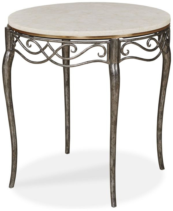 Maeve Cream and Gray Round Side Table