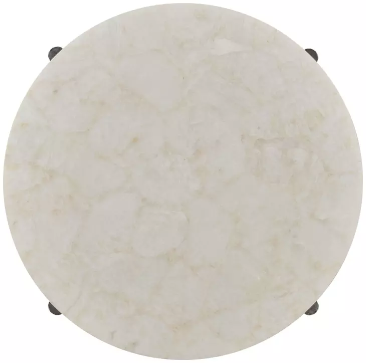 Maeve Cream and Gray Round Side Table