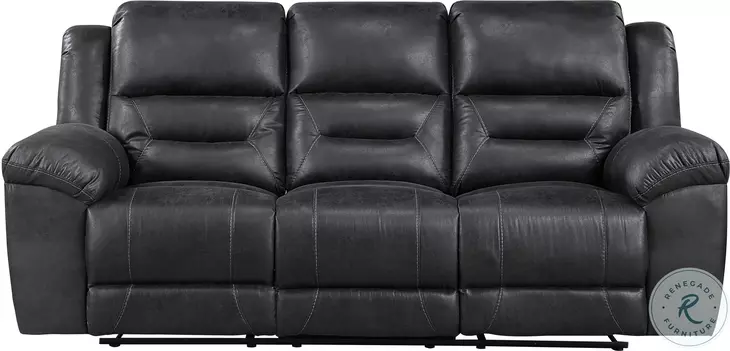 Hazen Black Double Reclining Sofa