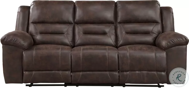 Hazen Dark Brown Double Reclining Sofa