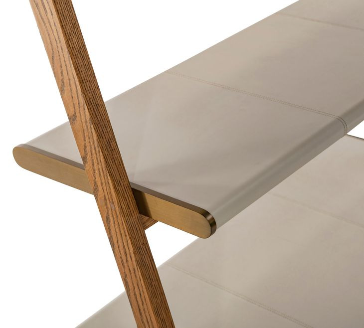 Emory Brown and Cream Leather Book Shelf