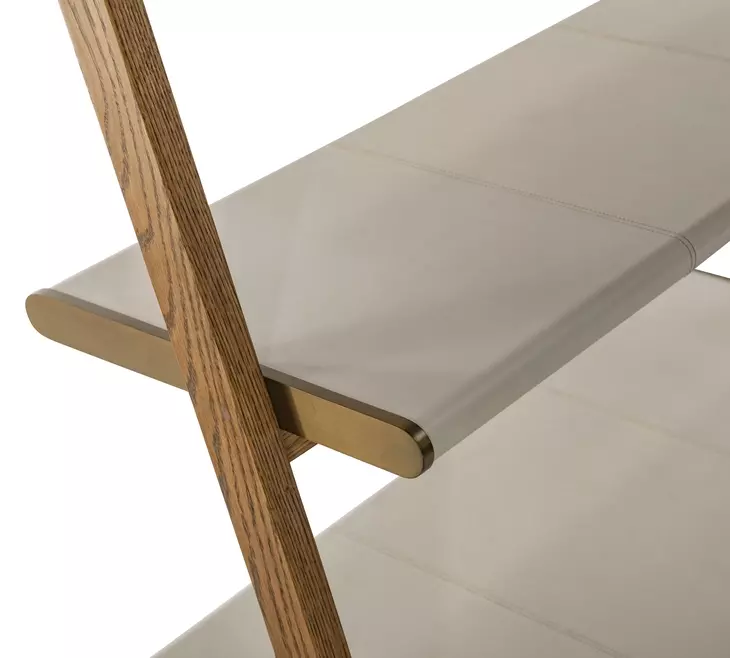 Emory Brown and Cream Leather Book Shelf