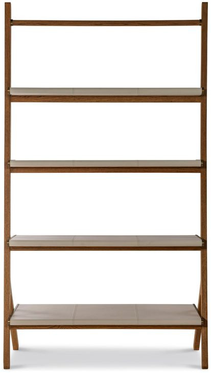 Emory Brown and Cream Leather Book Shelf