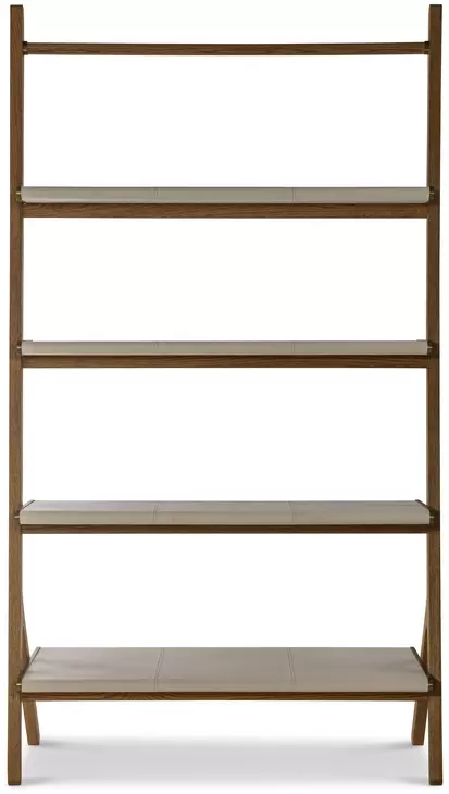 Emory Brown and Cream Leather Book Shelf