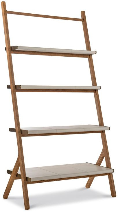 Emory Brown and Cream Leather Book Shelf