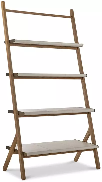 Emory Brown and Cream Leather Book Shelf