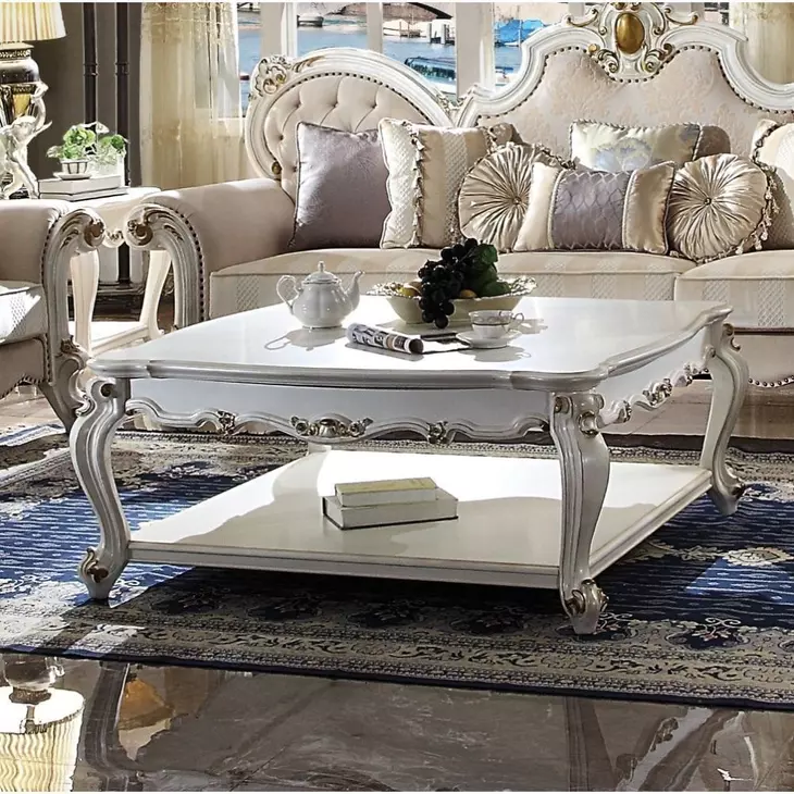 Picardy Antique Pearl Square Cocktail Table