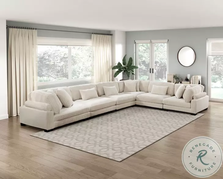 Traverse Beige 6 Piece L Shape Modular Sectional