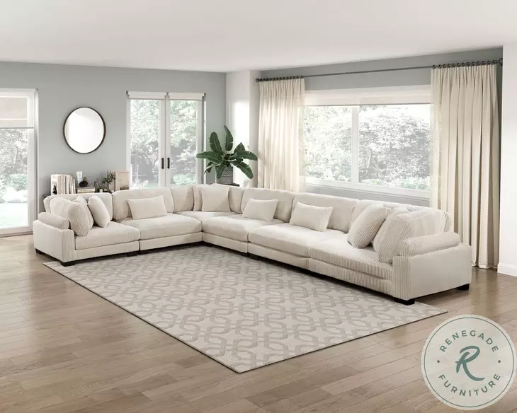 Traverse Beige 6 Piece L Shape Modular Sectional