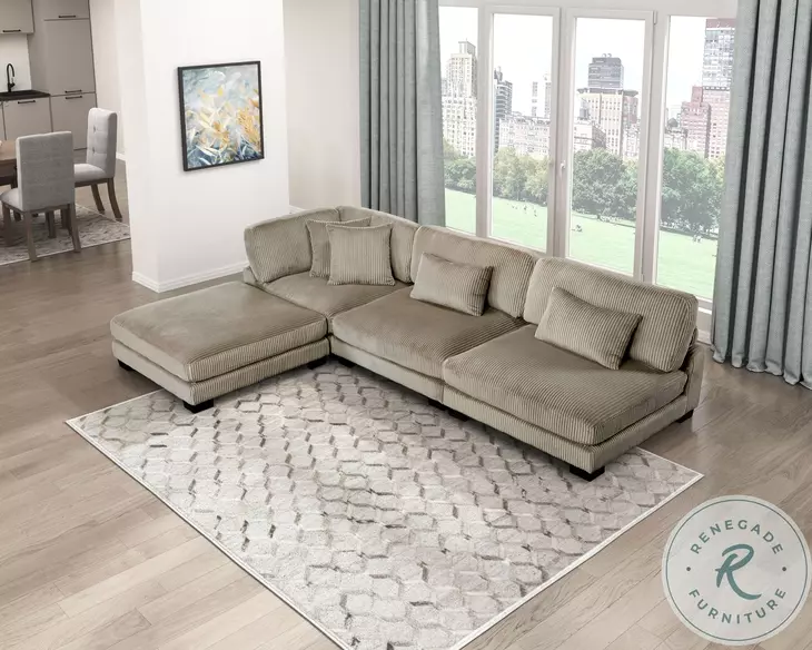 Traverse Taupe 4 Piece Modular Sectional