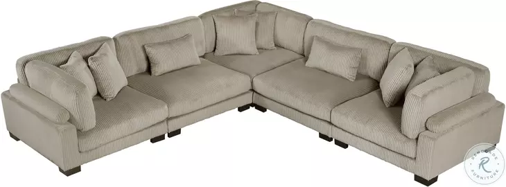 Traverse Taupe 5 Piece L Shape Modular Sectional