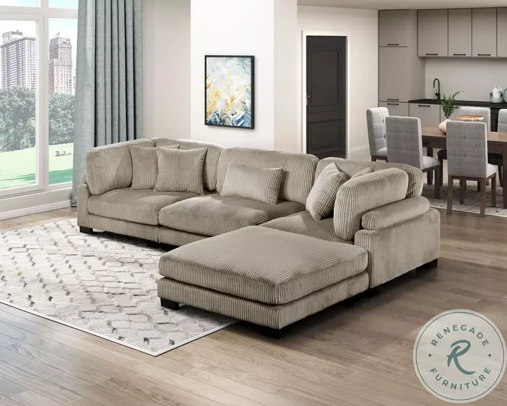 Traverse Taupe Ottoman