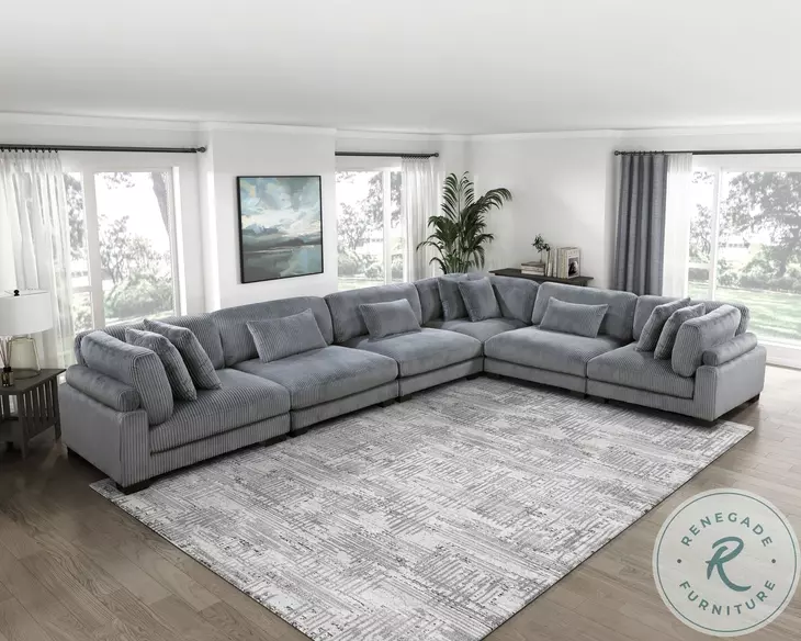 Traverse Gray 6 Piece L Shape Modular Sectional