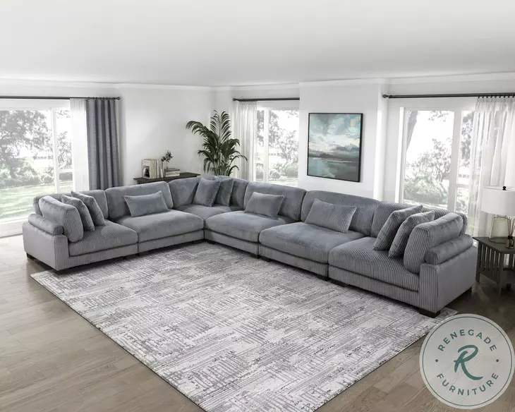 Traverse Gray 6 Piece L Shape Modular Sectional