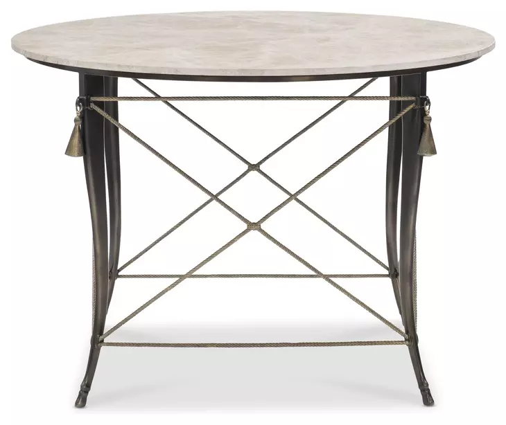 Belvedere Beige and Gray 44" Round Stone Top Center Table
