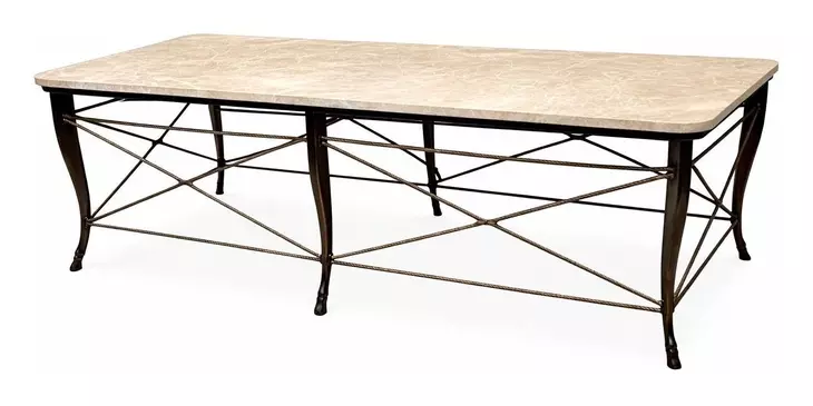 Belvedere Beige and Gray Rectangular Cocktail Table