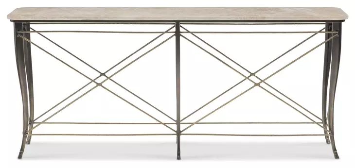 Belvedere Beige and Gray Rectangular Console Table